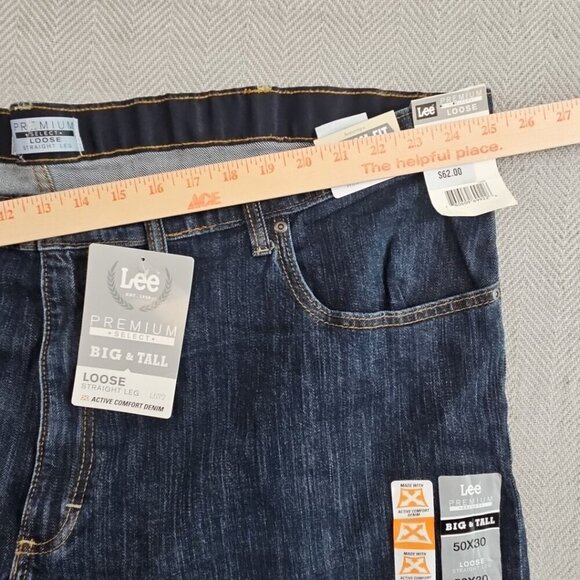 Lee Jeans 50x30 B&T NWT Loose Straight Leg Invisible Flex Fabric Premium Select - Picture 9 of 14